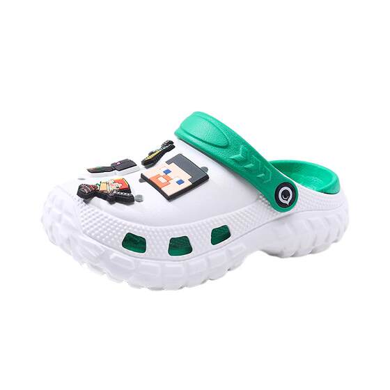 Minecraft children's hole shoes boys slippers summer new sandals non-slip soft sole sandals boys beach shoes