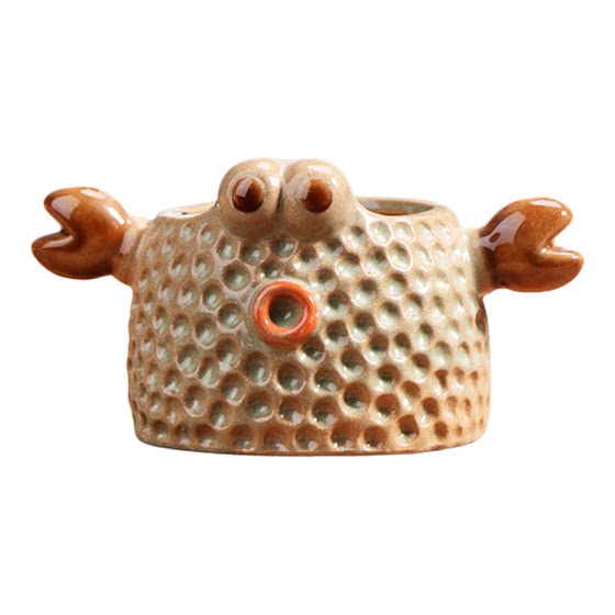 
Small crab cute succulent flower pot root control creative small household clay animal stoneware ceramic pot special clearance