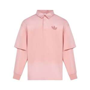 
Adidas clover cotton fake two-piece sports loose long-sleeved 2026 spring men's casual POLO shirt KR5054
