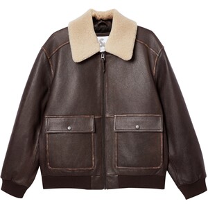 
Jack Jones Men's 2025 Winter New Leather Jacket American Retro Detachable Fur Collar Jacket