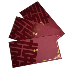 Bento Wenchuang Wine Red Card UV Stamping Envelope