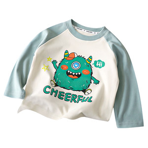 Children's German velvet base shirt long-sleeved T-shirt baby autumn and winter new warm boys and girls tops baby clothes children's clothing
