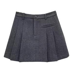 
Wool pleated skirt women's European goods 2025 winter new high-waist slim casual A-line anti-exposure skirt