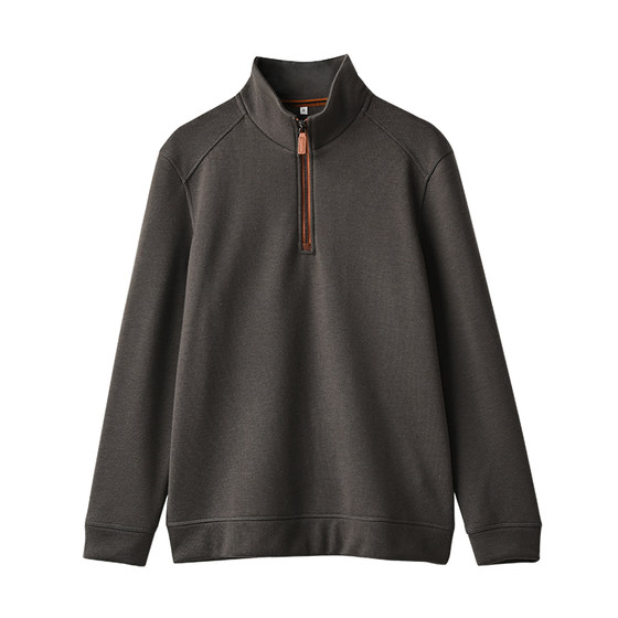 
Men's stand-up collar fleece long-sleeved sweatshirt, warm half-zip T-shirt, jacket top, autumn and winter, men's clothing