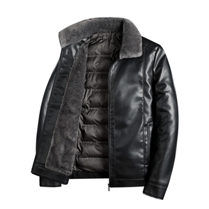 
Scarecrow Genuine Leather Jacket Men's Haining First Layer Sheepskin Jacket Plus Velvet and Cotton Thickened Middle-aged and Elderly Leather Jacket