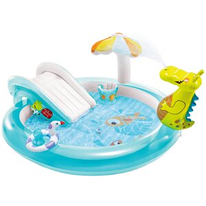 Genuine Intex Crocodile Water Spray Children's Swimming Pond with Slide Pinetic Pond, Shading Crane Pond, fish with bucket