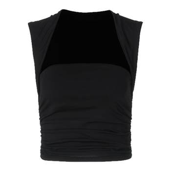 
European and American hot girl style square collar waist sleeveless vest top