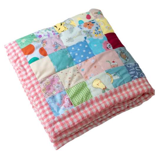 SZblockprint☆ベビーキルト☆ブランケット☆ハート柄☆ 美しい