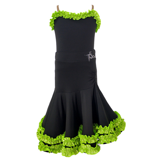 Grass Green Latin Dance Costume Makes The Genius Look Slimmer And Has Longer Legs Grass Green Latin Dance Costume Makes The Genius Look Slimmer And Has Longer Legs