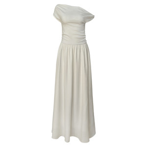 
Tongse goddess skirt, simple daily dress, large A-line splicing, off-shoulder long skirt