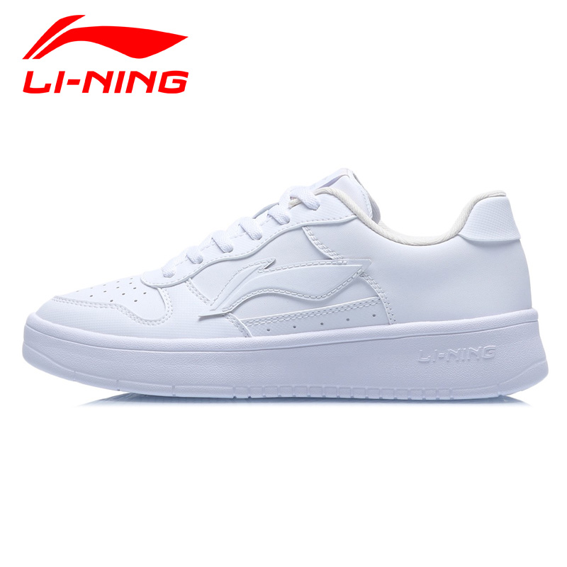 LI-NING 李宁 女子运动板鞋 AGCQ578-1 标准白/粉杏色 35