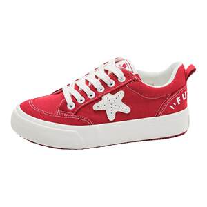 
Red canvas shoes for women 2026 new spring thick-soled student sneakers sports and leisure animal year shoes for women hot style