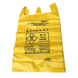 
Medical waste garbage bag yellow thickened extra thick plastic bag handle flat mouth high temperature resistant dirt bag size