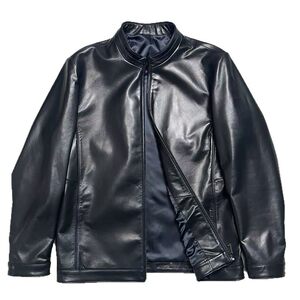 
Lubao new high-end quality goat leather genuine leather jacket men's business casual stand collar regular leather jacket jacket