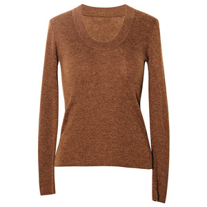 
Luo Yi Merino 100% sheep wool basic inner sweater women's spring slim bottoming sweater top 12958