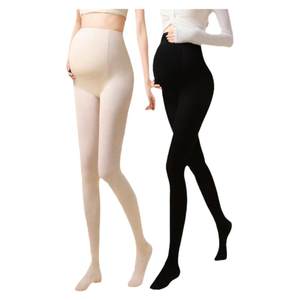 
Maternity leggings for outer wear in autumn and winter, thickened velvet cotton, vertical stripes, slimming, non-stretching, belly-supporting pantyhose during pregnancy