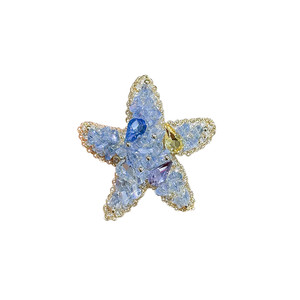 
LYNNROMAN Colorful Crystal Starfish Brooch Women's Fashion Shiny Accessory Pin 2025 New Temperament Corsage
