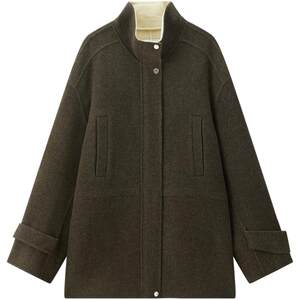 
[Same style in the mall] Peacebird Zhenhai series stand-up collar short wool double-sided wool coat for women A3AAF4232