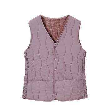 
Feather silk cotton thickened sleeveless vest for middle-aged and elderly women