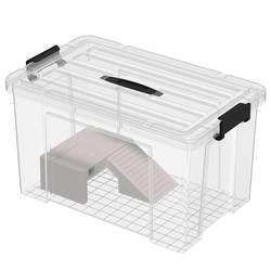 Turtle rearing tank with a large lid and a drying table