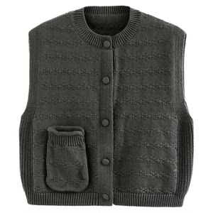 
Inkstone home children's clothing boys pure cotton sweater vest children's round neck knitted cardigan vest boys vest spring and autumn style