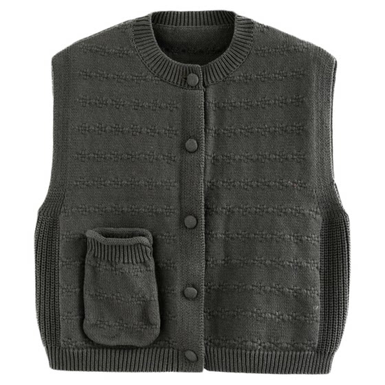 
Inkstone home children's clothing boys pure cotton sweater vest children's round neck knitted cardigan vest boys vest spring and autumn style