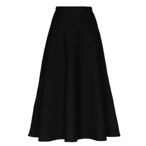 Autumn and winter pure color wool Mozo skirt large swing A -line high waist mid -length long -size large size female long skirt skirt