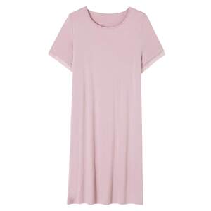 Bringing chest pad pajamas Ladies in summer Modal short -sleeved large size nightdress ice silk home service summer thin medium long
