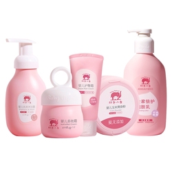 Dětský šampon A Sprchový Gel Red Elephant Dětský Krém Na Obličej 2 V 1 Hydratační Mléko S Pudrovým Zásypem Péče O Novorozence