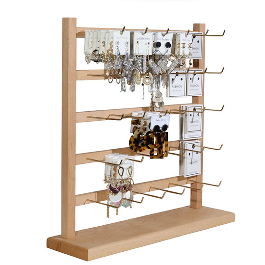 端材 飾り棚 収納 ブナ材キーホルダー＆ジュエリーディスプレイスタンド - シンプルな