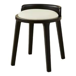 
Second-hand solid wood black makeup and dressing stool wabi-sabi style B&B balcony dining room side table desk soft bag round stool
