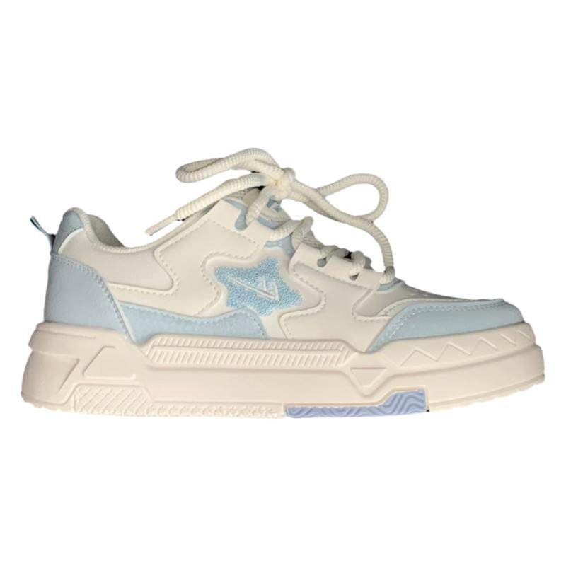 戦士風ホワイトスニーカー - 韓国風厚底シューズ