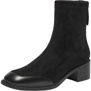 
Bata Fashion Boots Women's 2025 Autumn Shopping Mall New Commuting Thick Heel Soft Sole Elastic Short Boots ATO43DD5