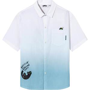 
ANTA trendy lapel short-sleeved shirt for men and women, winter couple style, contrasting color loose top 172538103