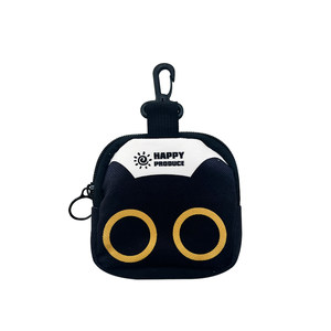 Happy original cute little black cat bag pocket purse portable students portable wild earphones and debris storage
