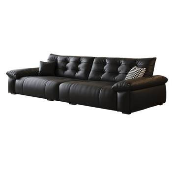 
Government subsidies new black bear hug full leather sofa