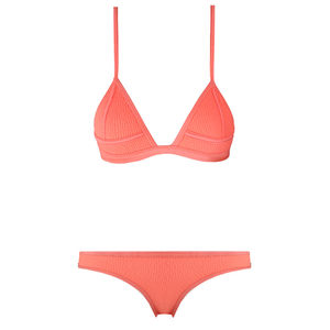 Bikini Triangle fluorescent color sexy European and American steel -free brackets, big and small breast beach vacation gathered split swimsuit women