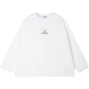 
[Cool air T] Sorona light shield cool feeling must be versatile long-sleeved white T-shirt back piece split boy new