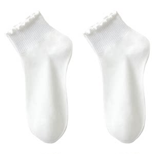 
Fungus edge socks for women, spring and summer pure cotton yarn boneless socks, deodorant and sweat-absorbent mid-calf socks with small leather shoes and cotton socks
