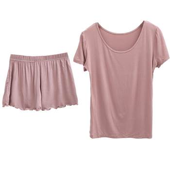 Modal Home Leisure 2 short -sleeved T -shirts in the ear
