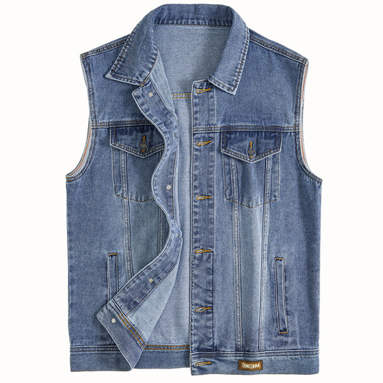 
2026 Summer New Denim Vest Men's American Workwear Vest Vest Spring and Summer Casual Loose Vest Jacket