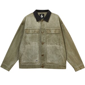 
Jack Jones Men's Spring New Cotton Jacket Washed Corduroy Lapel Denim Jacket 226157023