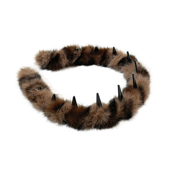 Plush leopard print headband with teeth, high skull headband, face wash, pressure hairpin, non-slip broken hair, hair accessories, headband