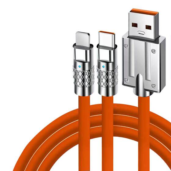 One-to-two data cable two-in-one fast charging 66W suitable for Apple, Huawei, Xiaomi, Xiaomi, double-head typec, Android, multi-head tpc mobile phone 1 minute 2 lengthened car USB dual-purpose 6A charger cable