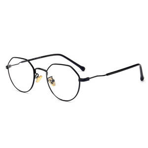 
Korean style plain polygonal retro metal glasses frame for women with irregular small faces, myopia glasses for men, literary and artistic