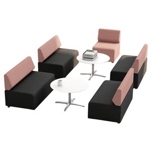 
Office leisure reception creative combination sofa coffee table custom Nordic fabric leisure reception waiting area sofa