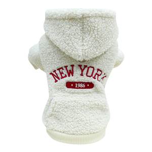 
Dog winter clothes with leash for puppies, winter puppy warm lambswool hooded sweatshirt, Yorkshire autumn