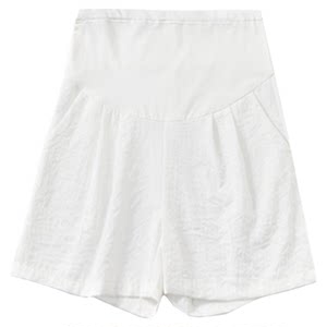 
Cotton and linen shorts for pregnant women, unstretched belly, spring and summer thin outer leggings, small pregnant women, wide-leg hot pants