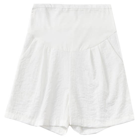 
Cotton and linen shorts for pregnant women, unstretched belly, spring and summer thin outer leggings, small pregnant women, wide-leg hot pants