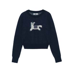 
LLANO Running Pony Pullover Knitted New Year Sweater Retro French Nordic Top Jacket Women's Spring and Winter